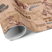 Wild West Rodeo Cowboys Broncos Six Shooters Cadeaupapier (Rol Hoek)