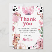 Wild West Rodeo Cowgirl Verjaardag Dank je kaart (Voorkant)