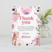 Wild West Rodeo Cowgirl Verjaardag Dank je kaart (Staand voorkant)