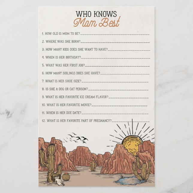 Wild West Rodeo die mam beste baby shower kent (Voorkant)