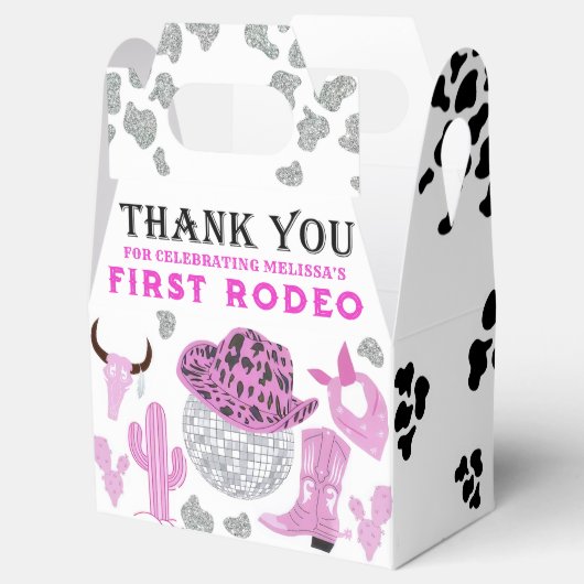 Wild West Rodeo Disco Roze Cowgirl Verjaardag Bedankdoosjes (Geopend)