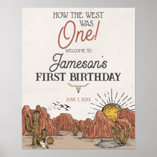 Wild West Rodeo eerste verjaardagsfeestje welkomst Poster