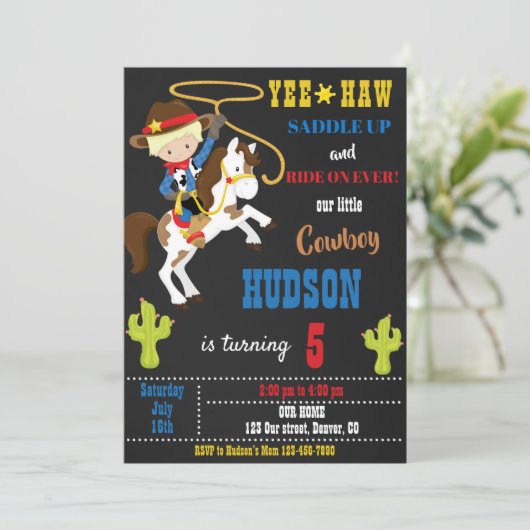 Wild West rodeo feest Kaart (Staand voorkant)