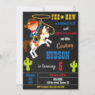 Wild West rodeo feest Kaart