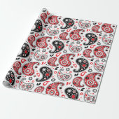 Wild West Rodeo Kerstmis Bandana Paisley Pattern Cadeaupapier (Uitgerold)
