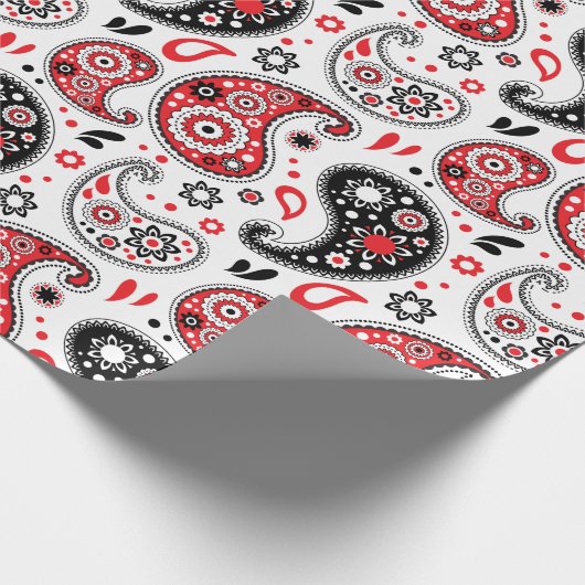 Wild West Rodeo Kerstmis Bandana Paisley Pattern Cadeaupapier (Hoek)