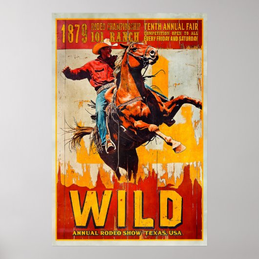 Wild West Rodeo Poster 101 Ranch, Texas - Oud (Voorkant)