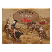 Wild West Rodeo Roundup Cowboy Welkom Teken Perfect Poster (Voorkant)