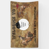 Wild West Rodeo Roundup Verjaardag Spandoek (Verticaal)