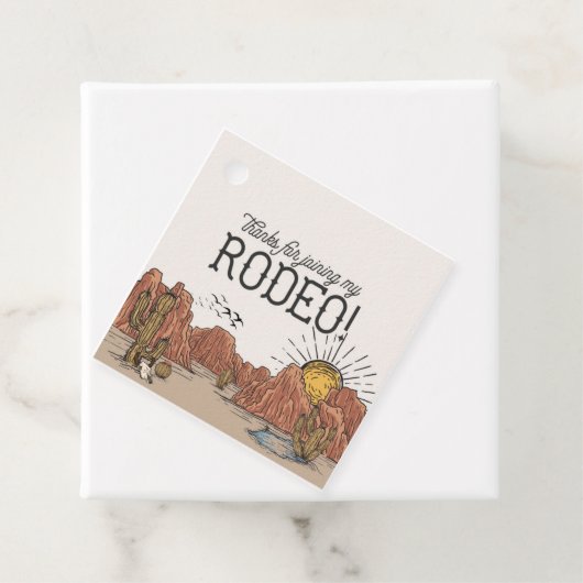 Wild West Rodeo Verjaardagsfeestje Cirkel Favor Bedankjes Labels (In situ)