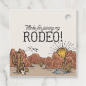 Wild West Rodeo Verjaardagsfeestje Cirkel Favor Bedankjes Labels (Achterkant)