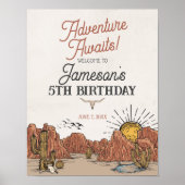 Wild West Rodeo verjaardagsfeestje welkomstbord Poster (Voorkant)