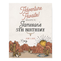 Wild West Rodeo verjaardagsfeestje welkomstbord