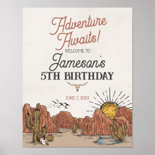 Wild West Rodeo verjaardagsfeestje welkomstbord Poster