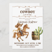Wild West Rodeo Wester CowBoy Baby shower Kaart (Voorkant / Achterkant)