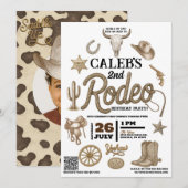  Wild West Rodeo Western Verjaardagsfeest Kaart (Voorkant / Achterkant)