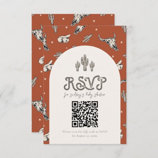 Wild West RSVP-kaart Informatiekaartje (Voorkant / Achterkant)