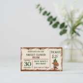 Wild West Rustic Cowboy Western Party Ticket Informatiekaartje (Staand voorkant)