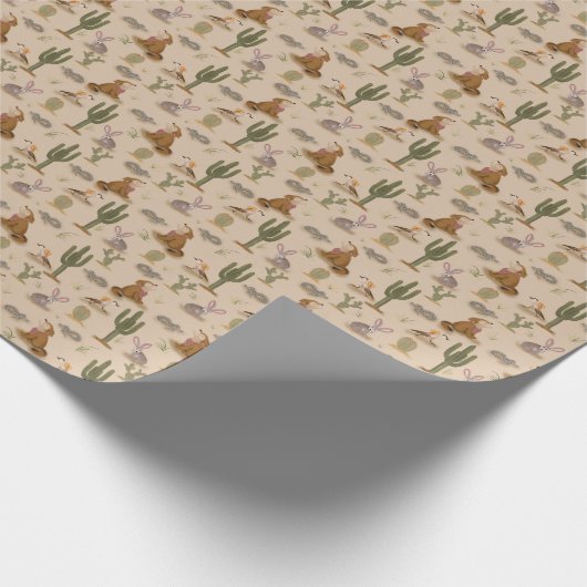 Wild West Rustic Desert Animals Verjaardag Cadeaupapier (Hoek)