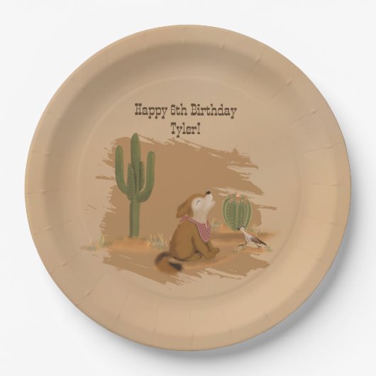 Wild West Rustic Fun Cowboy Verjaardag Papier Bord