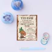 Wild West Rustieke Cowboy Western Party Flyer (Enkel)