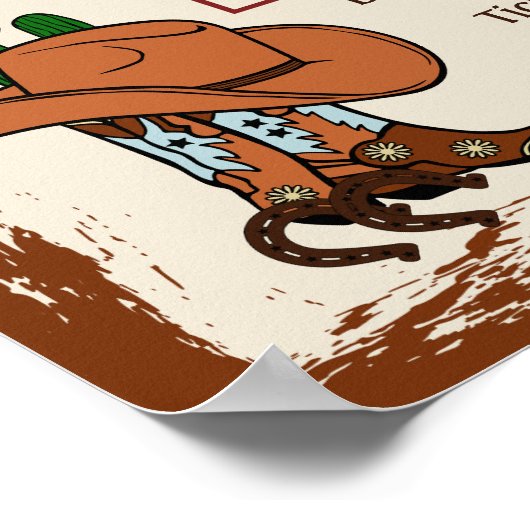 Wild West Rustieke Cowboy Westerne Partij QR Code Poster (Hoek)