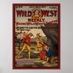 Wild West Rustlers Cowboys Cowgirl Poster