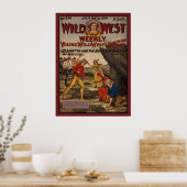 Wild West Rustlers Cowboys Cowgirl Poster (Keuken)