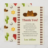 Wild West Saloon Cowboy Verjaardagsfeestjes Kinder Bedankkaart (Voorkant / Achterkant)