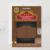 Wild West Saloon Verjaardagsfeest Foto Kaart (Voorkant)