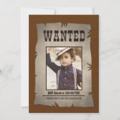 Wild West Saloon Verjaardagsfeest Foto Kaart (Achterkant)