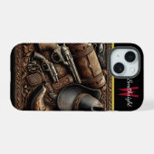 Wild West Schatten iPhone 15 Case (Achterkant horizontaal)