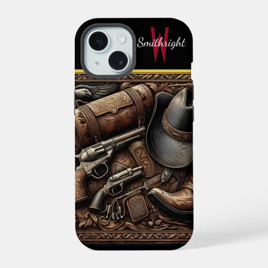 Wild West Schatten iPhone 15 Case (Achterkant)