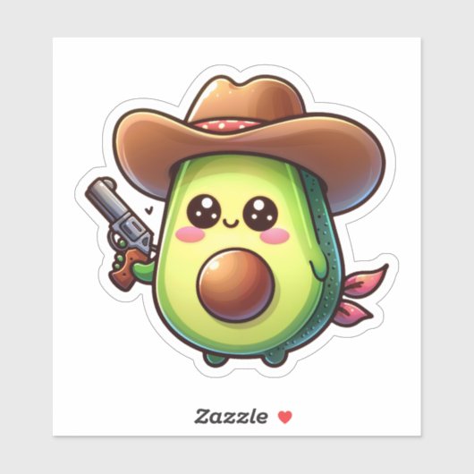 Wild West Sheriff Avocado - Schattige & moedig Sticker (Vel)