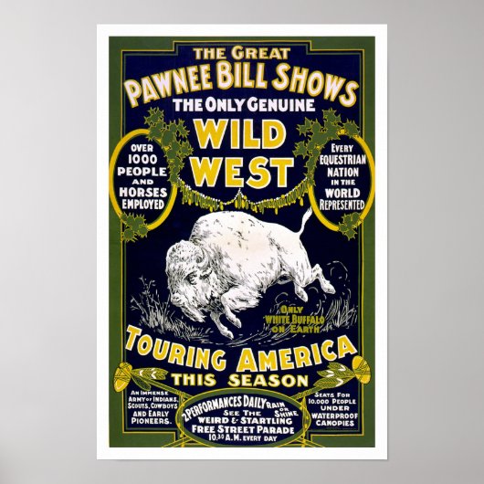 Wild West Show, 1903.  Western Adverteren Poster (Voorkant)