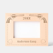 Wild West Six Pistool Barbed Wire Novelty 6x4 Gegraveerde Lijstjes (Voorkant)