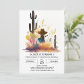 Wild West Southern Cowboy Verjaardag Kaart (Staand voorkant)