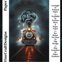 Wild West Steampunk Loco Train CJ6 Scrapbook Papie