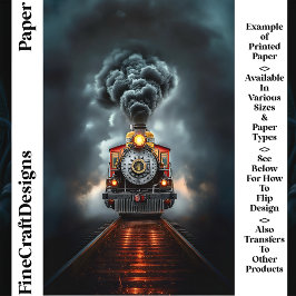 Wild West Steampunk Loco Train CJ6 Scrapbook Papie