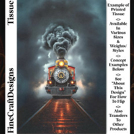 Wild West Steampunk Locomotief Trein CJ6 Decoupage Tissuepapier