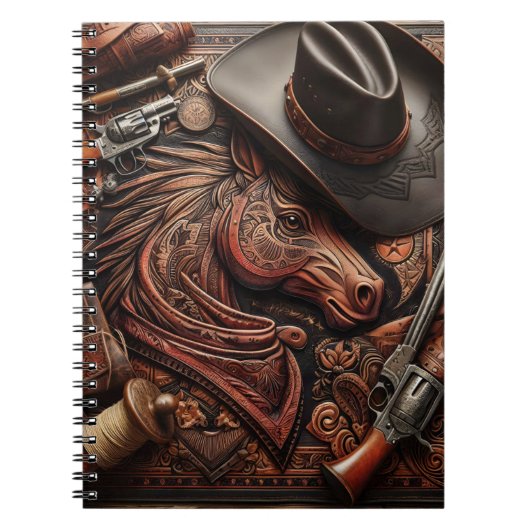 Wild West Stilleven: Cowboy Pet, Pistool en meer Notitieboek (Voorkant)