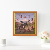 Wild West Sunset for AcrylWall Clock Vierkante Klok (Huis)