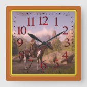 Wild West Sunset for AcrylWall Clock Vierkante Klok (Voorkant)