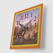 Wild West Sunset for AcrylWall Clock Vierkante Klok (Hoek)