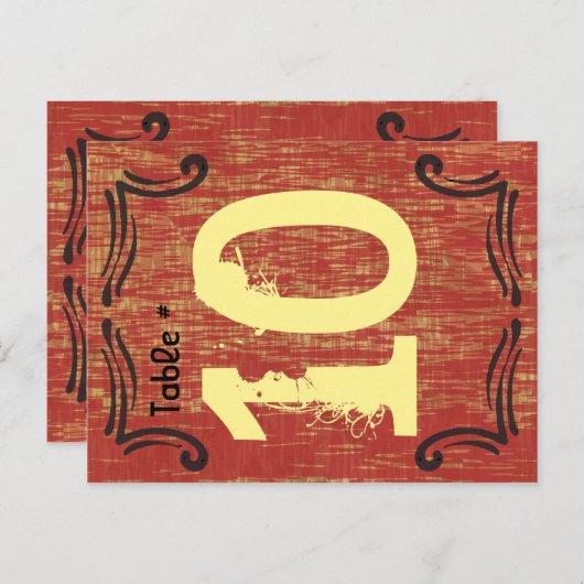 WILD WEST Table Number Seating Kaart (Voorkant / Achterkant)