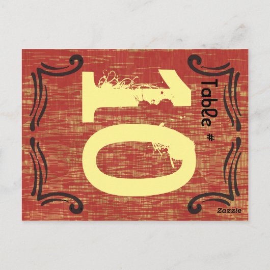 WILD WEST Table Number Seating Kaart (Achterkant)