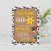 Wild West Tan Cowboy Birthday Uitnodiging (Staand voorkant)