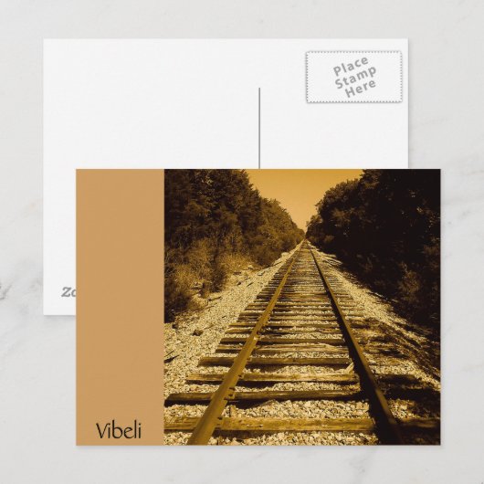 Wild West Train Track Post Card van Vibeli Briefkaart (Voorkant / Achterkant)