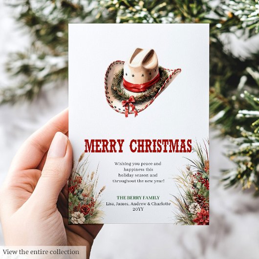 Wild West typography Christmas greeting card Feestdagenkaart