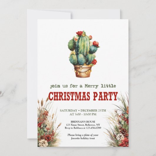 Wild West typography Christmas party digital   Kaart (Voorkant)